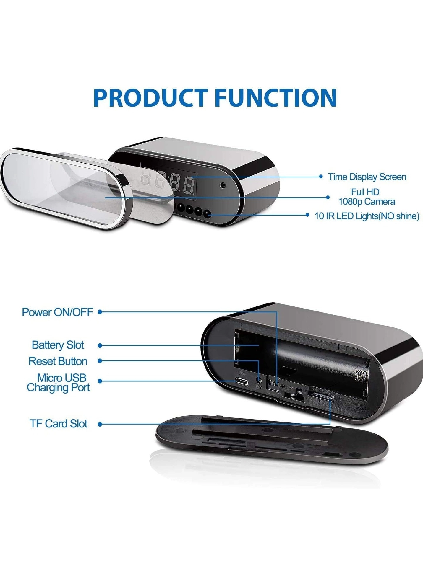 Hidden Camera Clock - 1080P
