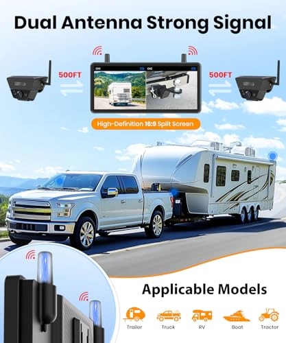 Dual Camera Car Reversing Camera System - Night Vision Wireless 1080p