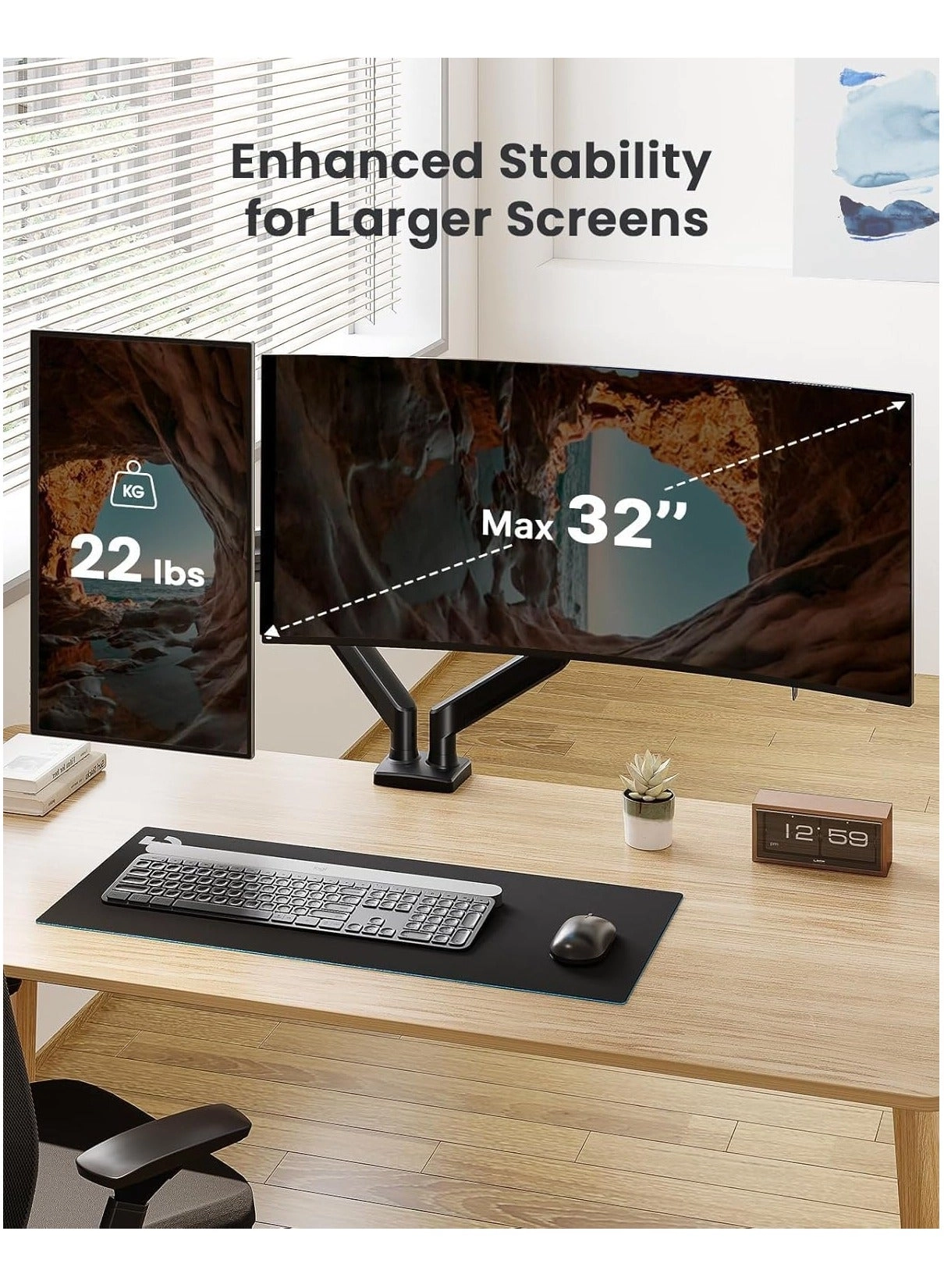 Dual Monitor Desk Mount Stand - 2