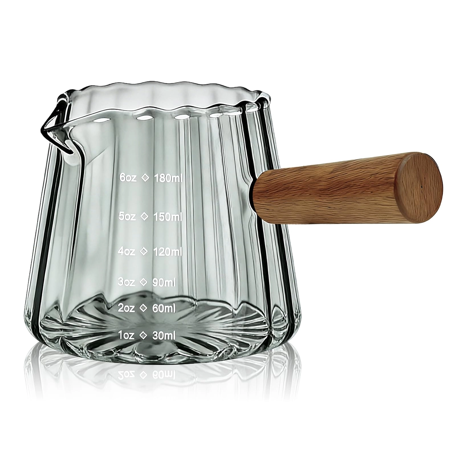 Espresso Measuring Cup - Wood Handle 180 ml