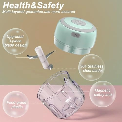 Food Chopper - 100ml 250ml USB-Rechargeable cordless