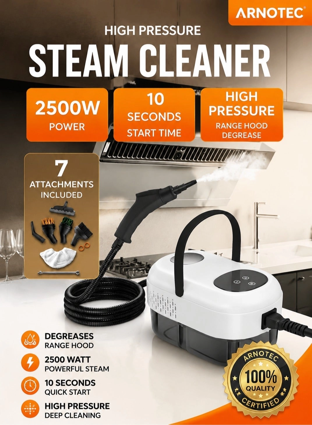ARNOTEC PORTABLE STEAM CLEANER - 1200 ml