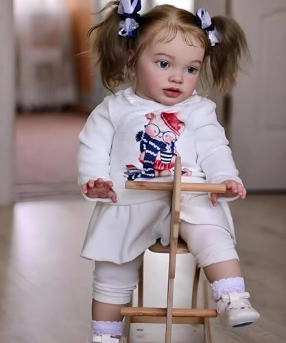 Pippa Reborn Baby Doll - 26 inch Cotton Vinyl Hand-rooted Curly Hair Ages 3+