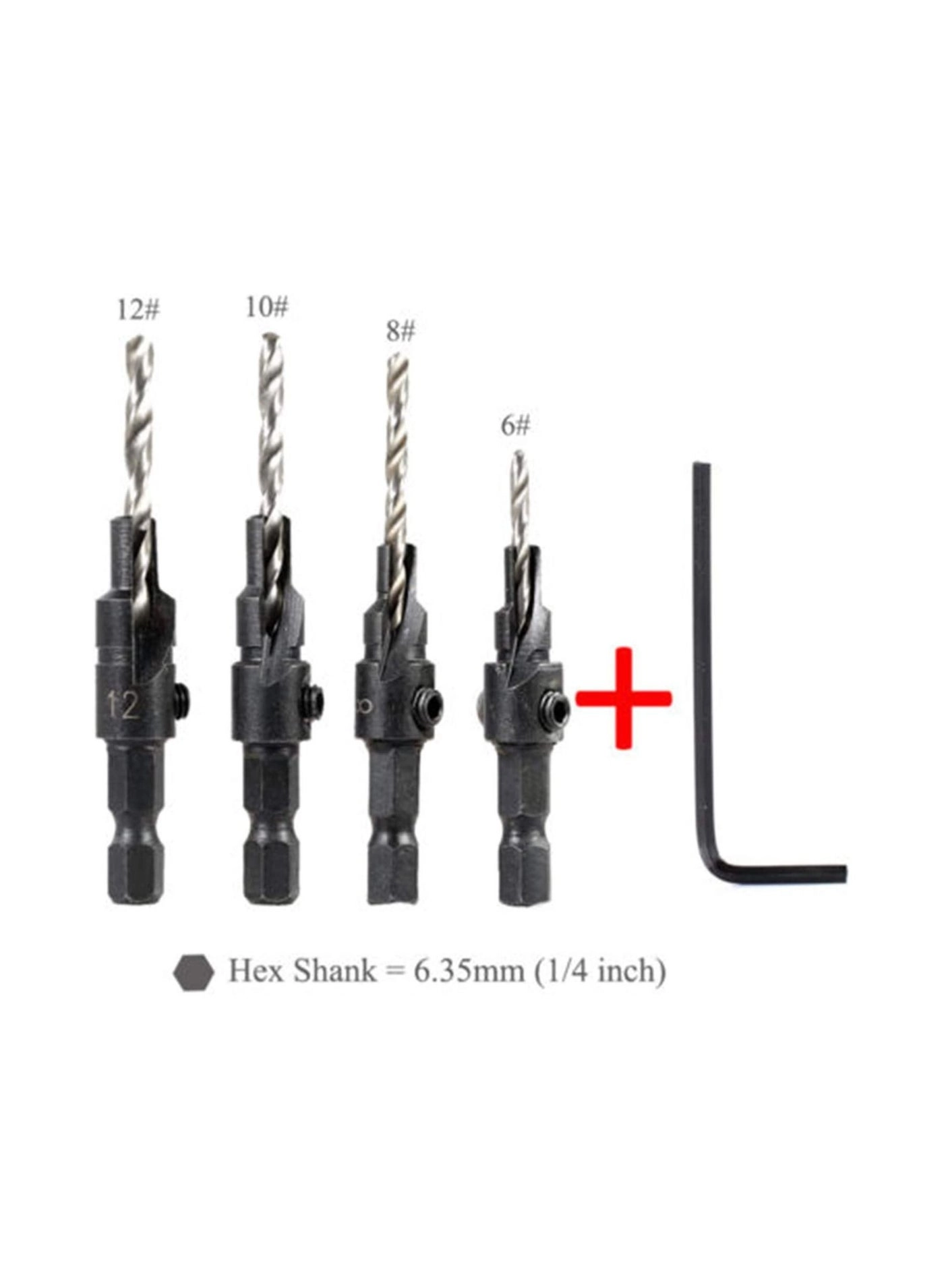 Countersink Drill Bit Set - Hss 5 Piece 3/8"