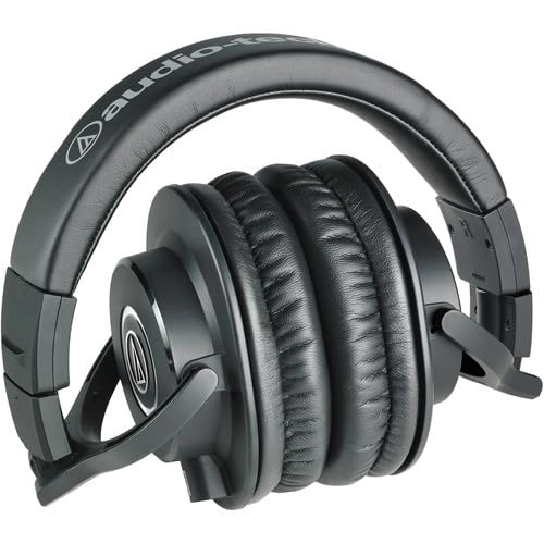 ATH-M40x Wired Headphone + Headphone Sanitizer Spray + Microfiber Cleaning Cloth + Screw On Adapter + Carrying Pouch + Straight Cable + Coiled Cable
