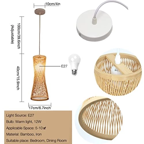 Handmade Bamboo Chandelier - Warm