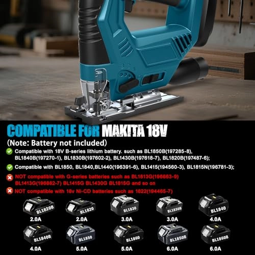 Cordless Jigsaw - 20V 45° Bevel 6-Speed