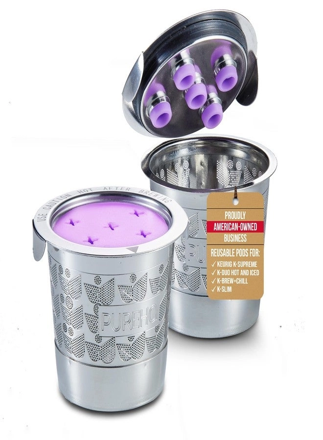 PUREHQ Reusable K Cup - Stainless Steel Multistream 2 Pack