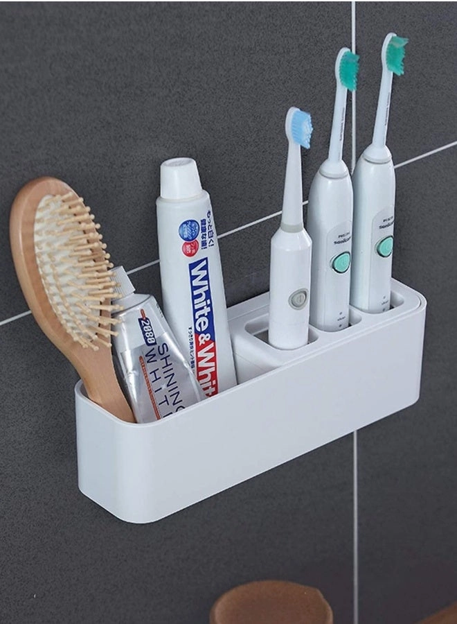 Toothbrush Holder - Self Adhesive Wall Mounted White