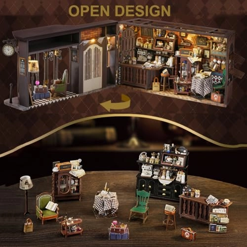 Miniature Wooden Dollhouse Furniture Kit - Creative Room 1:24