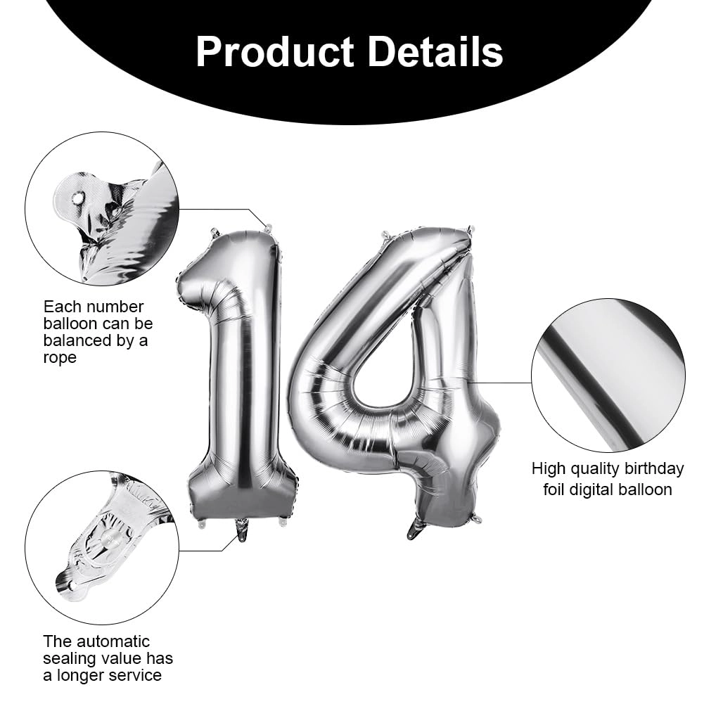 Number 14 Balloon - 2pcs Birthday