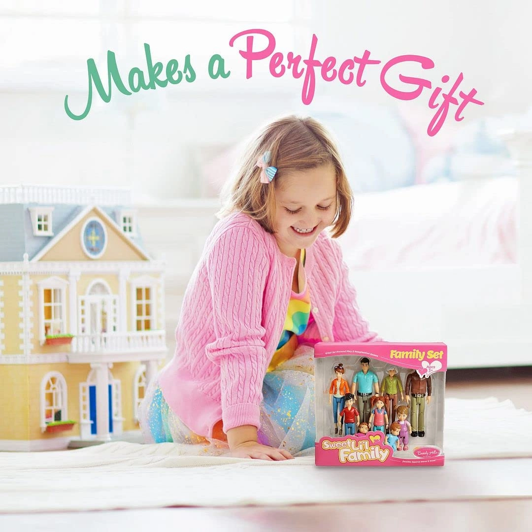 Sweet Li'l Family Dollhouse People - Set of 9 Plastic Ages 3+