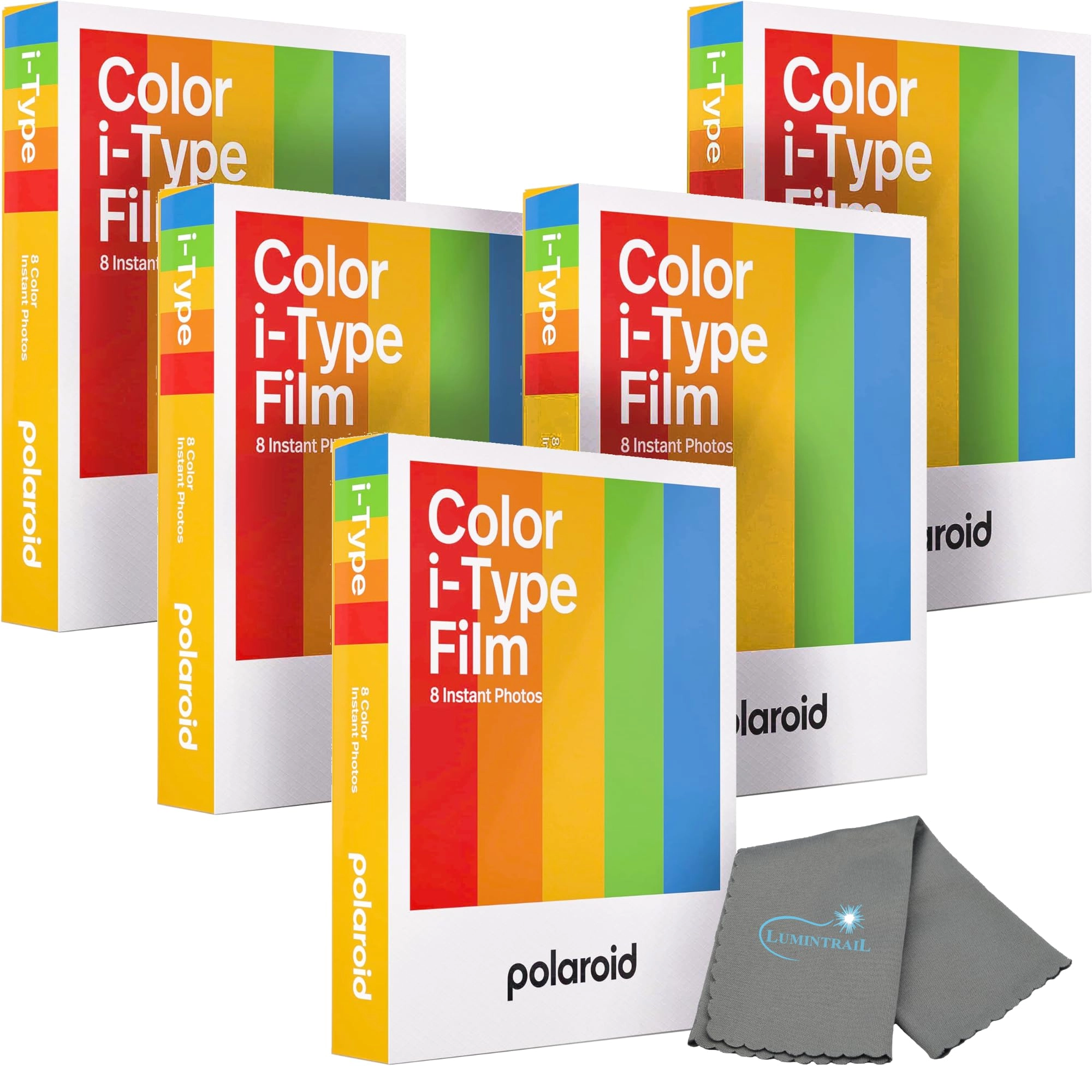 Polaroid i-Type Film - 5 Pack 4.2" x 3.5" + Cleaning Cloth