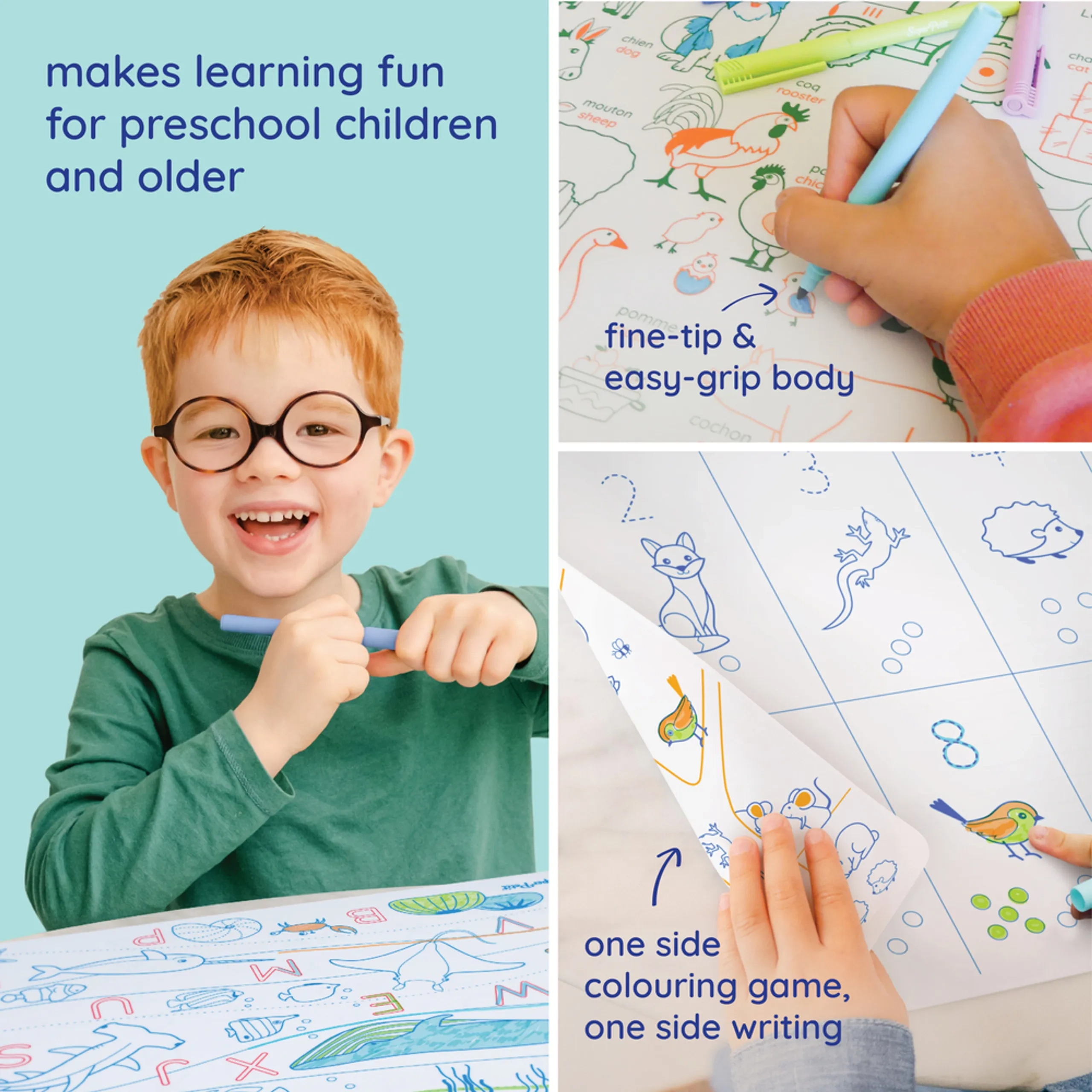 Ocean Alphabet Letters Reversible Mats - 3+ years