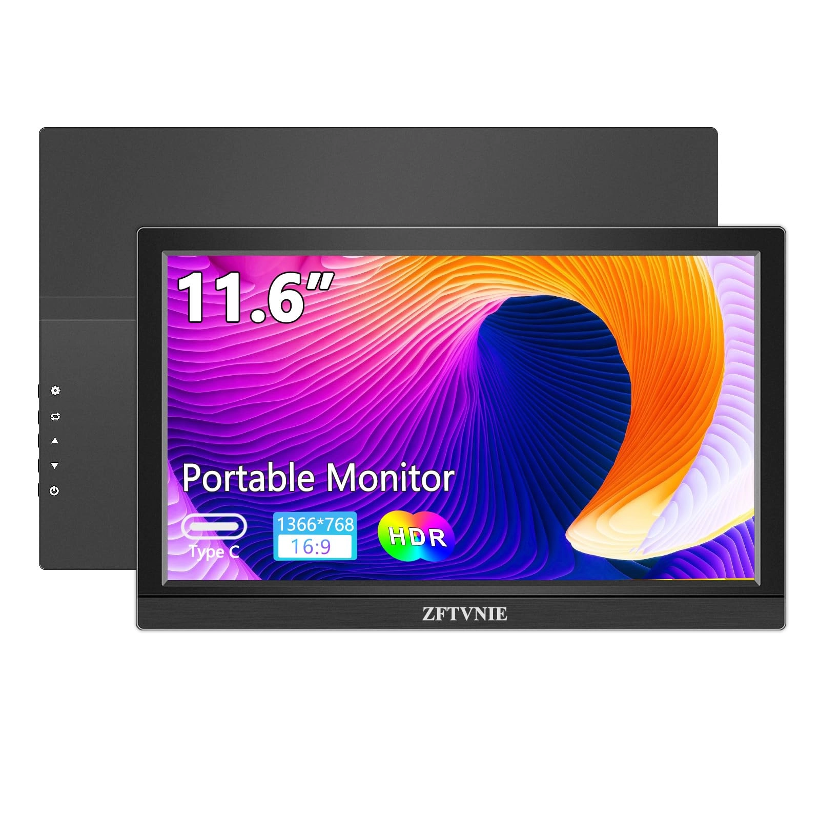 ZFTVNIE Portable Monitor - 1366x768 11.6 Inches