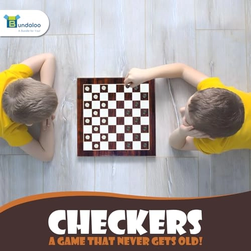 Wooden Board Game Set - 10-in-1 Built-in Storage