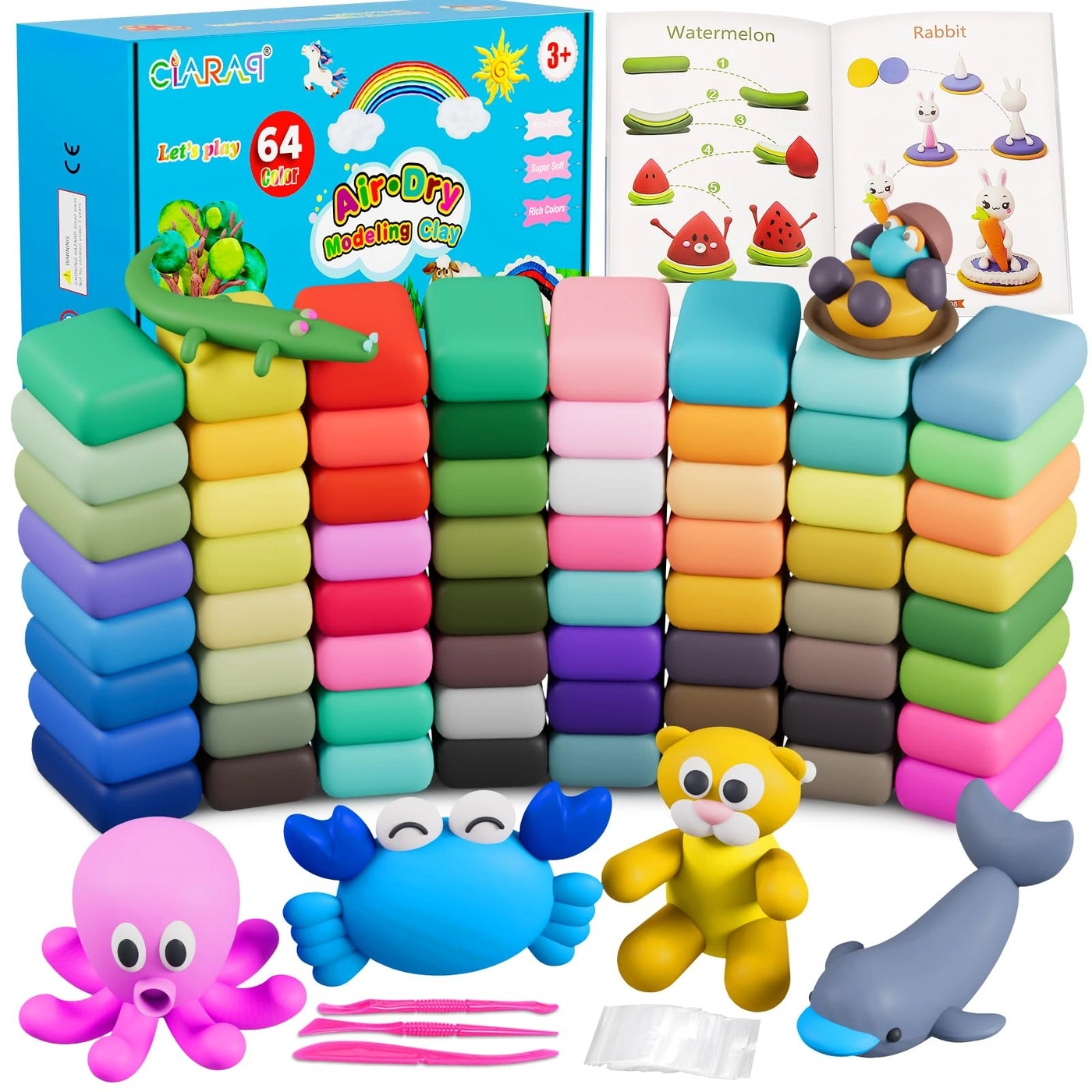 CiaraQ Modeling Clay Kit - Air Dry Clay 64 Colors