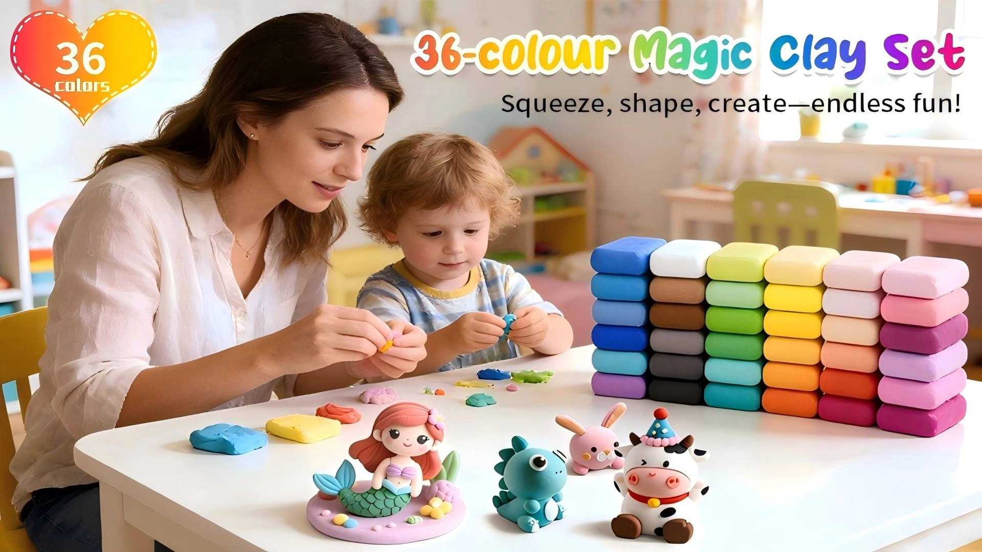 Air Dry Clay Set - 3+ years 36 pcs