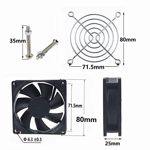 Brushless DC Cooling Fan - 1pcs 80x80x25mm