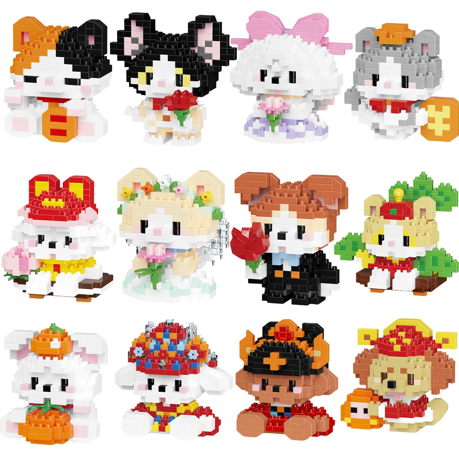 Cat & Dog Roleplay Micro Set - 12 Pack (7285-7296,7297-7308)