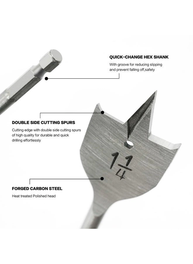 Spade Drill Bit Sets - Carbon Steel 13 Pcs 1/4" to 1-1/2"