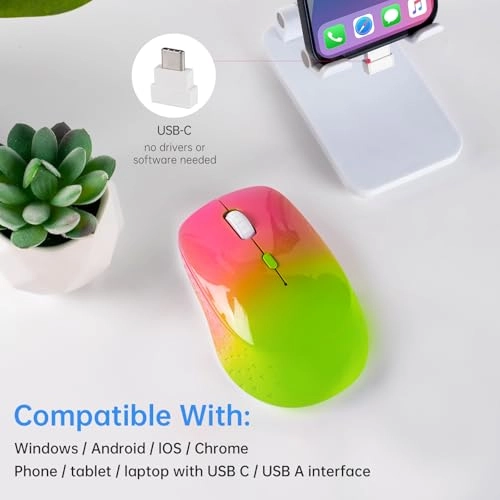 Type C Wireless Mouse - USB, USB A