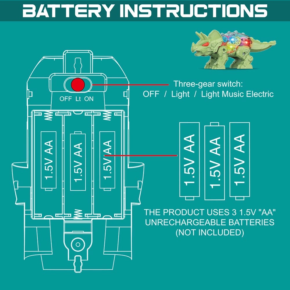 Electric DIY Gear Dinosaur - 3 +