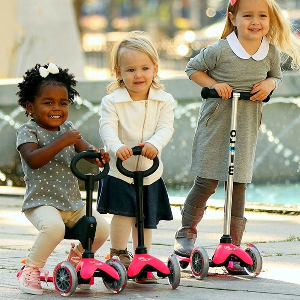 Mini 3 in 1 Deluxe Eco 3-Wheel Kick Scooter – 120mm LED + Seat