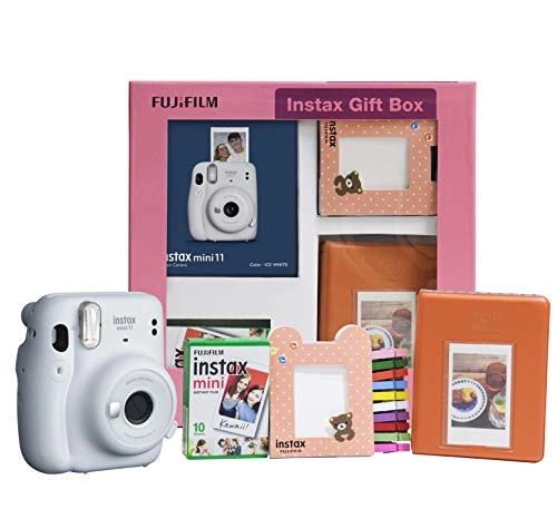 Instax Mini 11 - Sky Blue + Instax Mini Film Pack - 10 Shots + Instax Photo Bunting + Instax Photo Album + Batteries + Camera Strap + Warranty Card + Instruction Manual