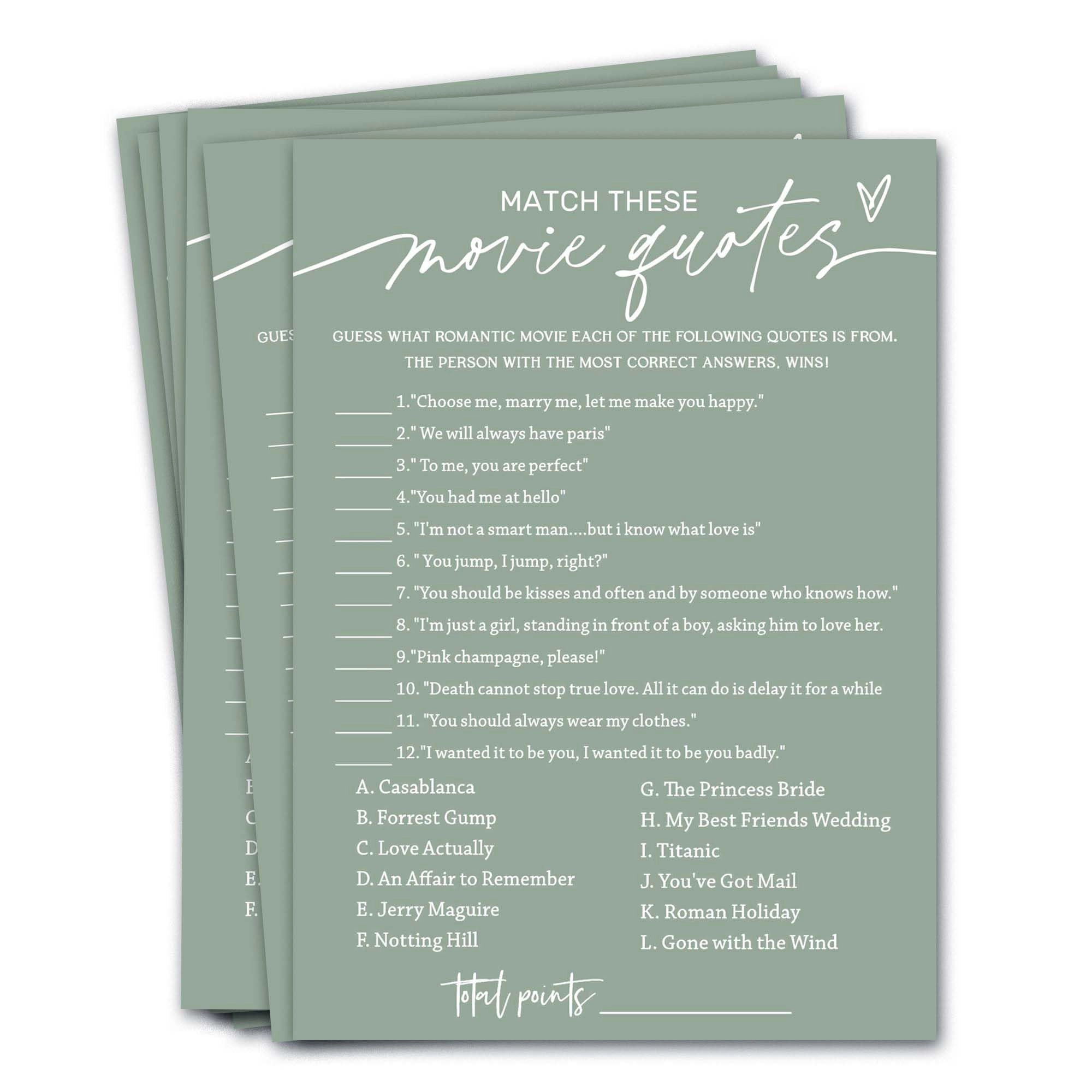 Bridal Shower Games Cards - Adult 25