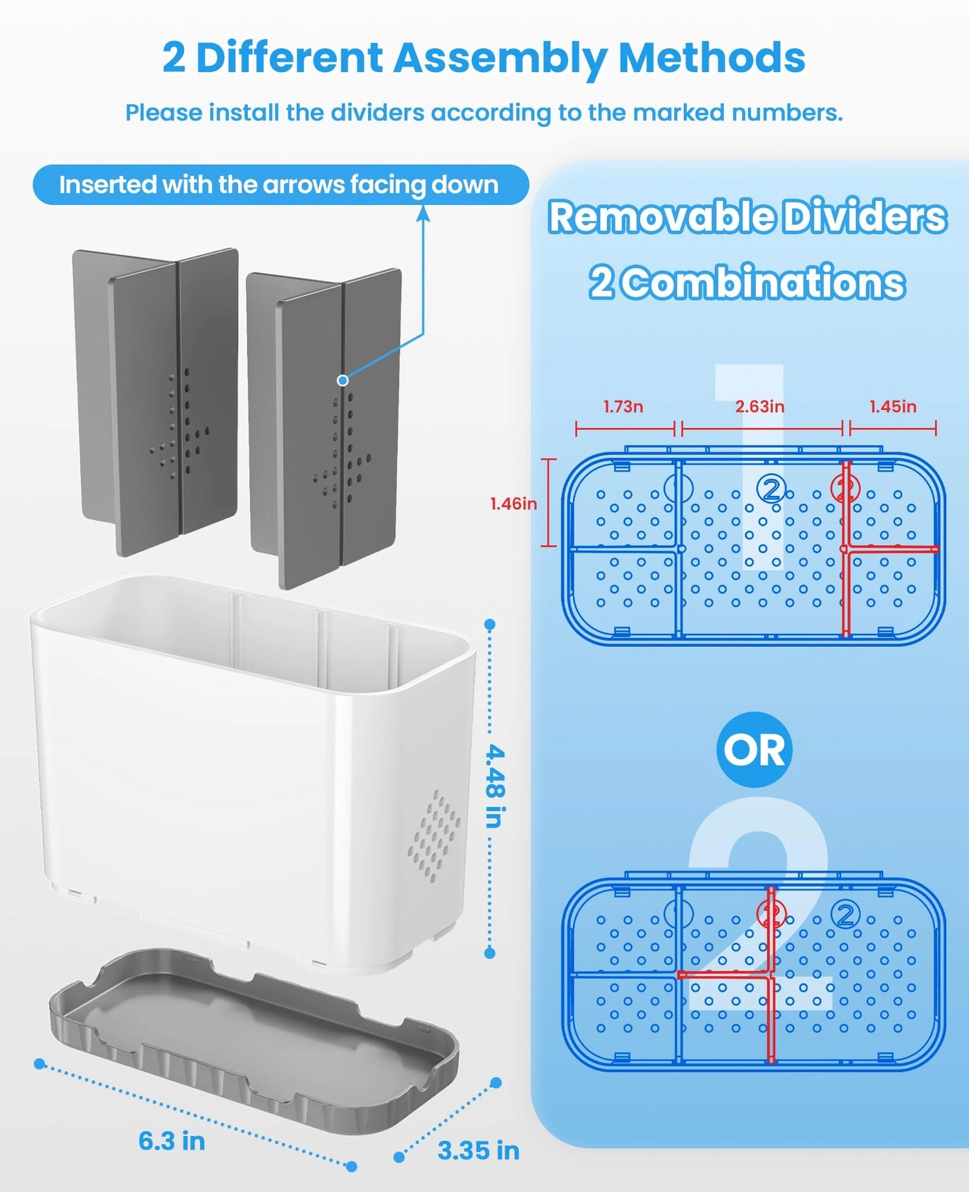 Toothbrush and Toothpaste Holders - Countertop Detachable 5 Slots
