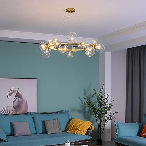 Full Copper Glass Chandelier - 7 Heads 90*27*30cm