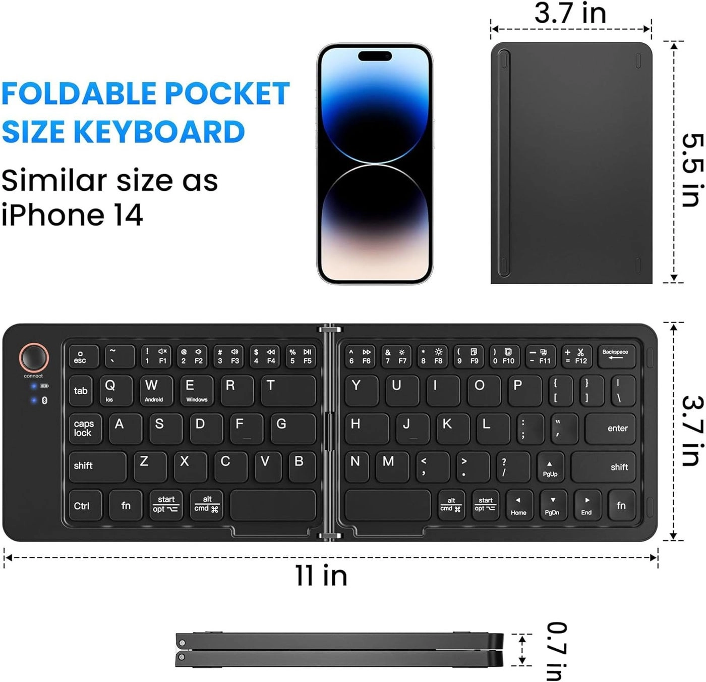 Foldable Bluetooth Keyboard - Wireless