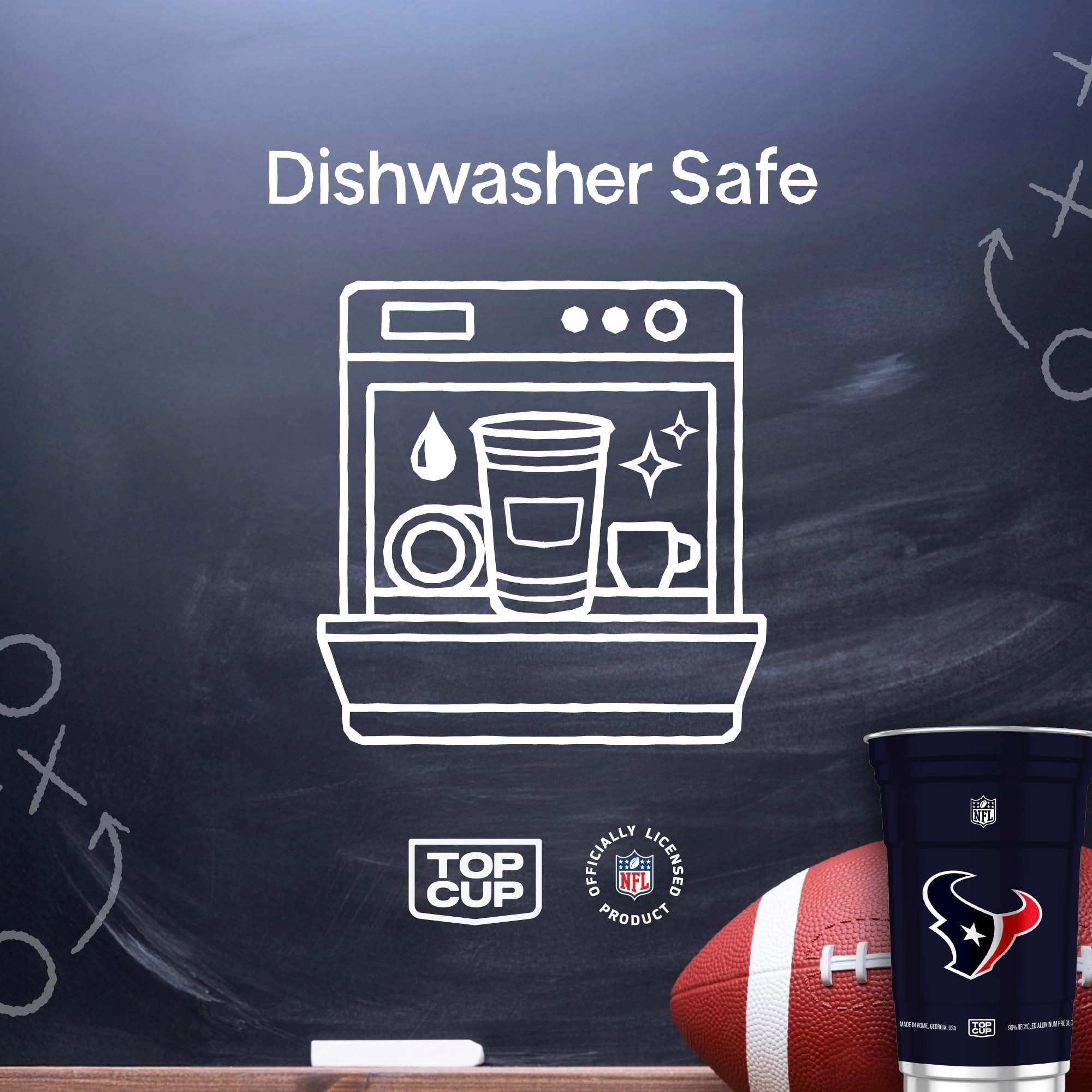 NFL Houston Texans Reusable Cup - 20 pcs Aluminum