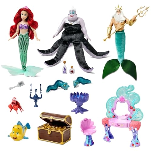 Ariel Doll + Ursula Doll + King Triton Doll + Sebastian Figure + Flounder Figure + Flotsam Figure + Jetsam Figure
