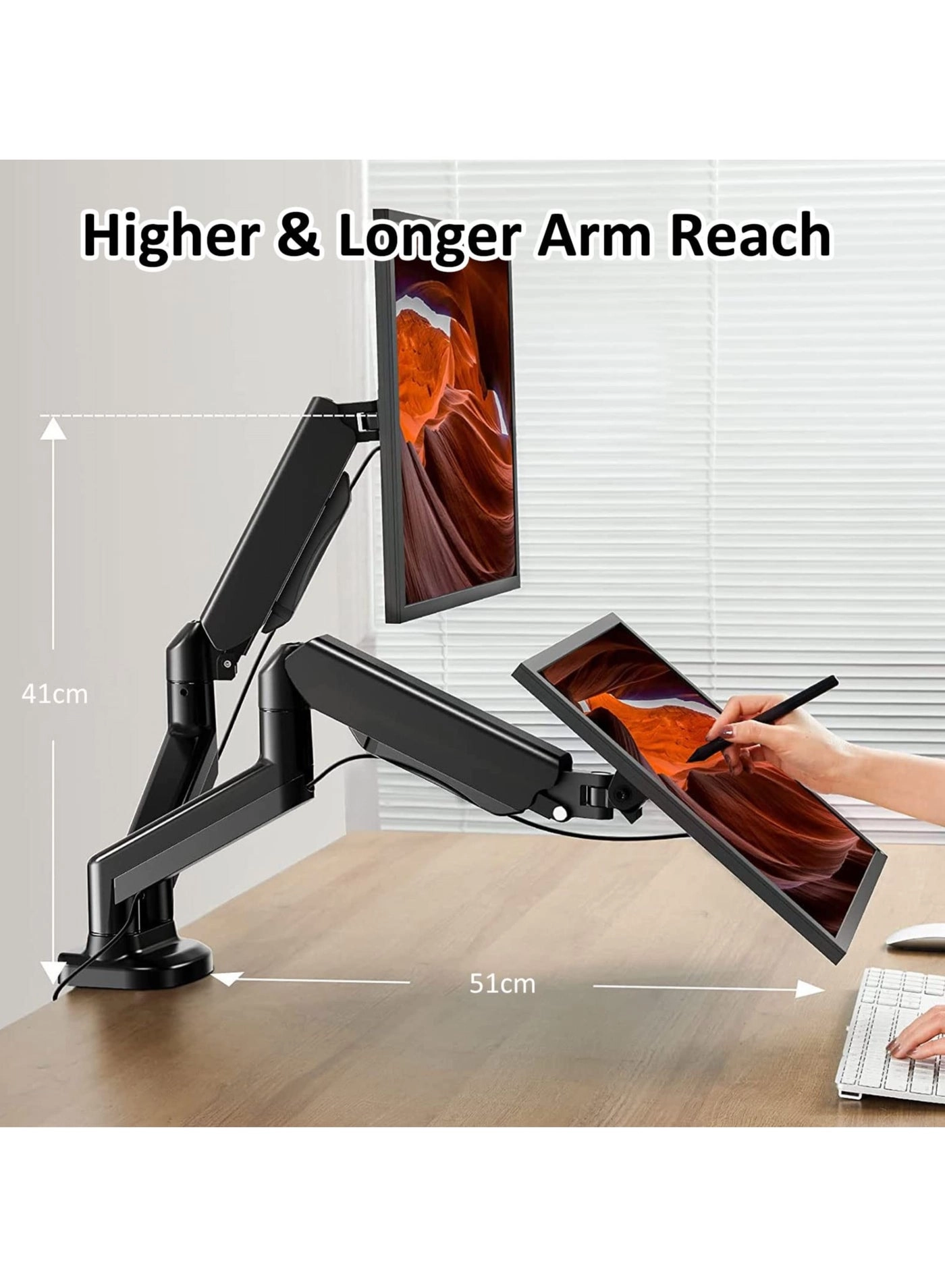 Dual Monitor Mount - 2 Monitors 32 inches 75mm or 100mm