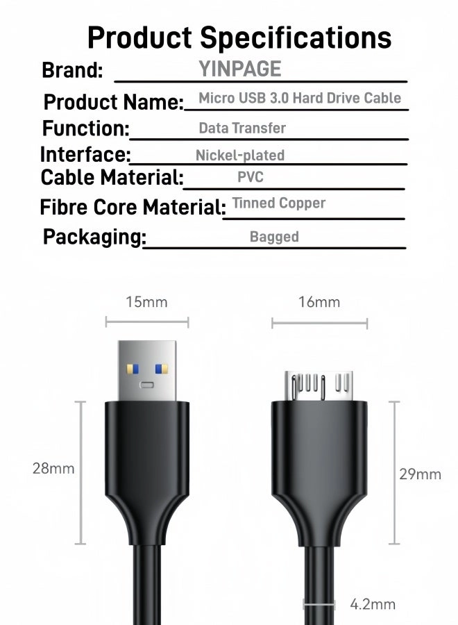 HRUSB05YP Cable 5Gbps USB-A to Micro-B 0.5m