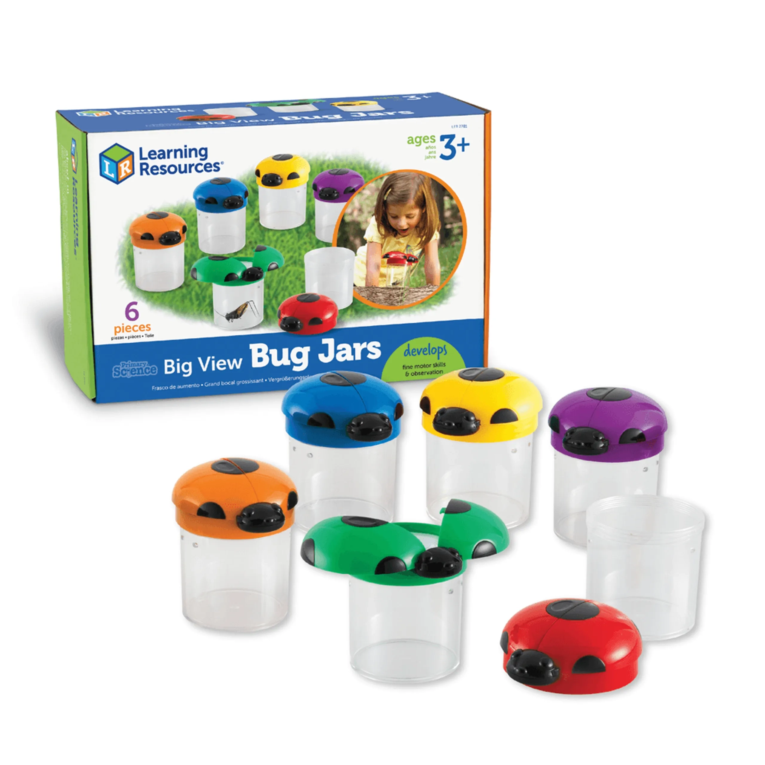 Learning Resources Jumbo Bug Jars - 3+ 6 pieces