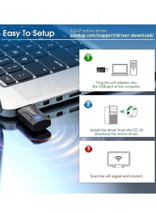 USB Wi-Fi Adapter - Dual Band USB 3.0 Wireless