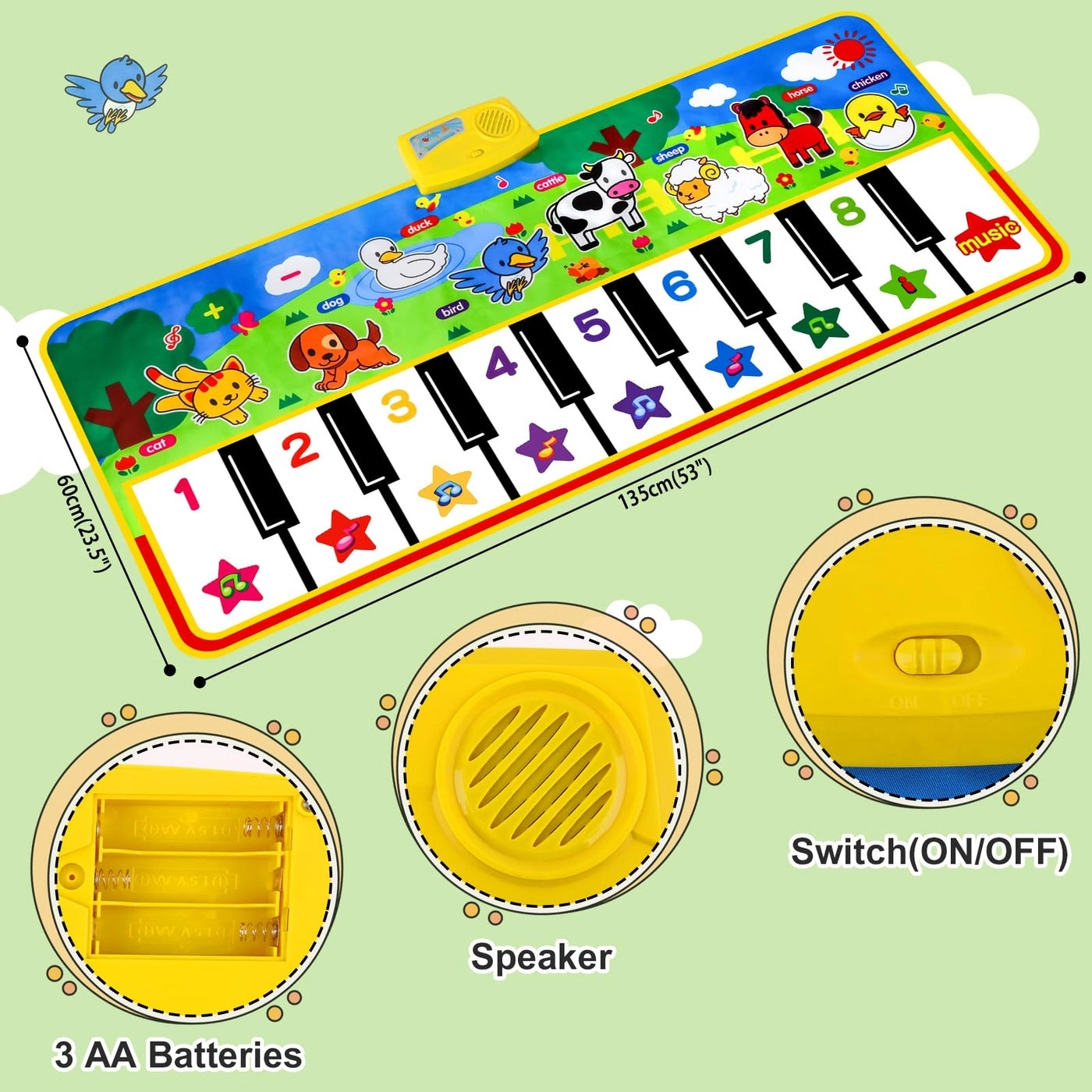 Piano Mat - 24 preloaded sounds 1-5 Years Old