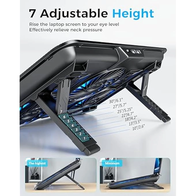 LAPTOP COOLING PAD - 12-17 INCH 6 QUIET FANS