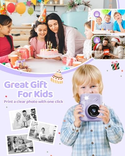 Kids Camera Instant Print - 3-inch HD Screen 1080P 32GB