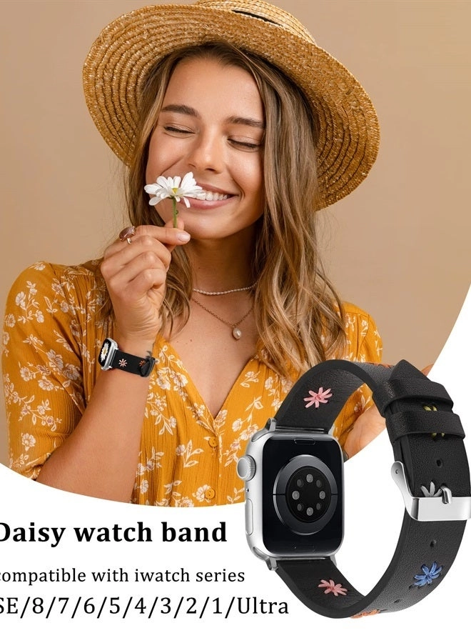 Leather Watch Band for Apple Watch Ultra/Series 8/7/6/5/4/3/2/1/SE (41/40/38/49/45/44/42mm)