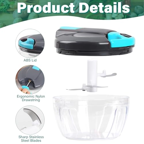 Onion Slicer - 520 ml 3 Stainless Steel Blades