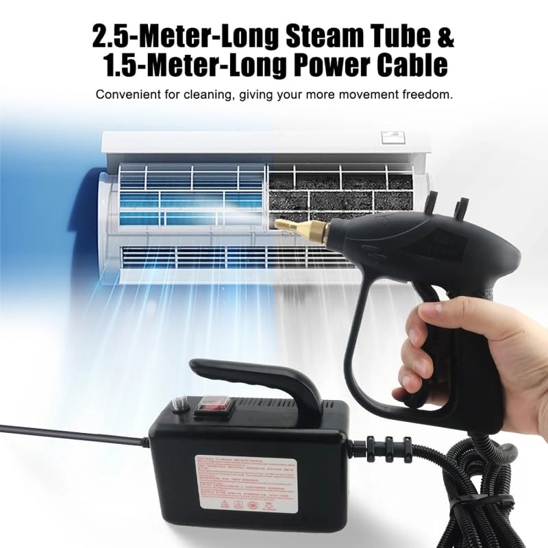 Pressurized Handheld Steam Cleaner - 1700W EU Plug Black