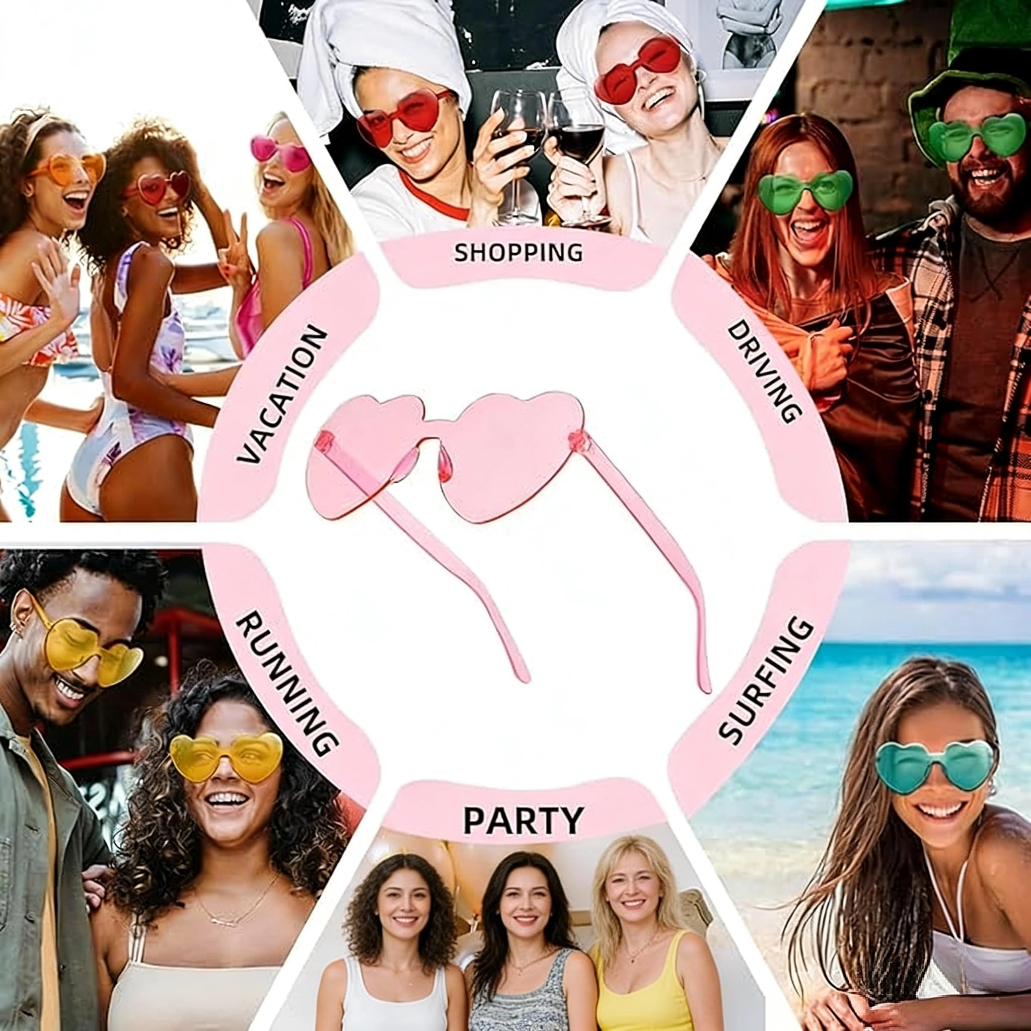 Heart Sunglasses - Transparent Pack