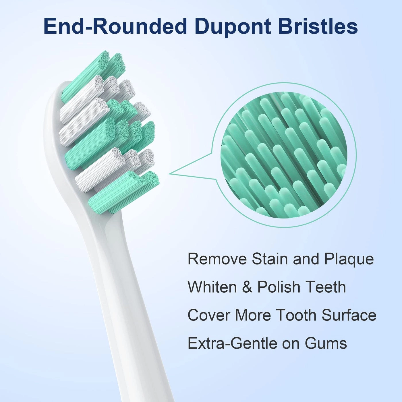 Replacement Toothbrush Heads - 10 Pack 5green+5white