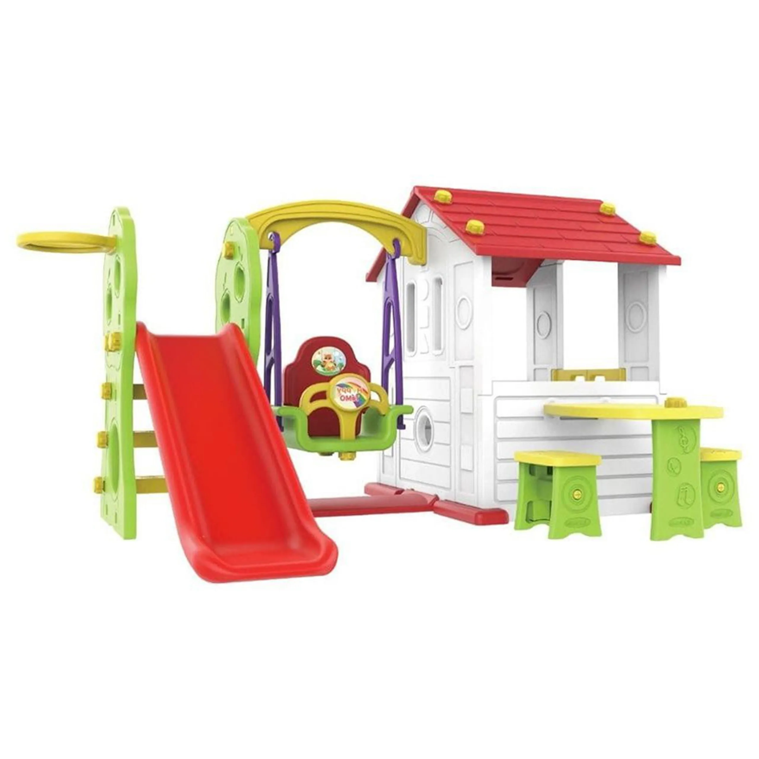 House Swing Slide Basket Table - Suitable for 2 years and above 163.5 x 109 x 128.5 cm