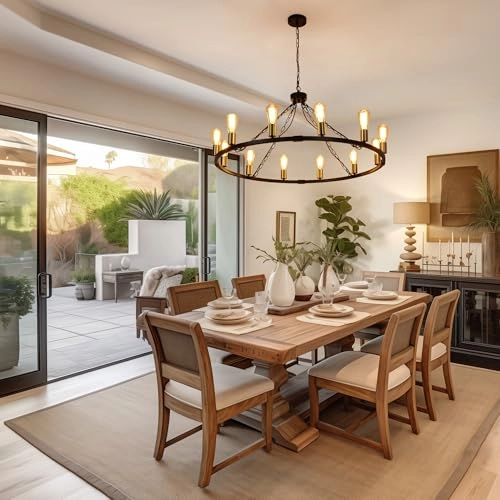 Vintage Wagon Wheel Chandeliers