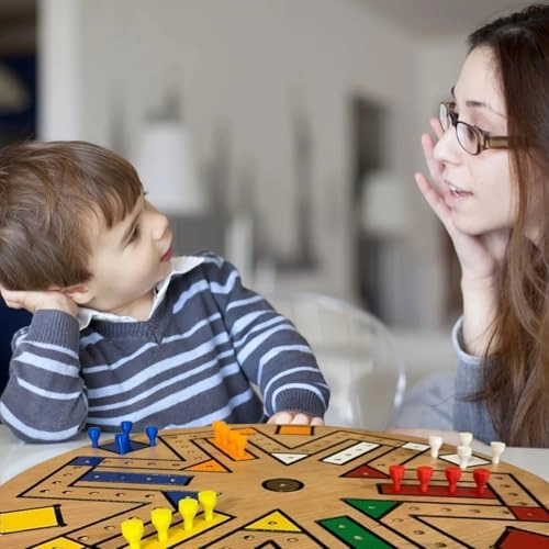 Fast Tracking Game - Wooden 24 Marbles